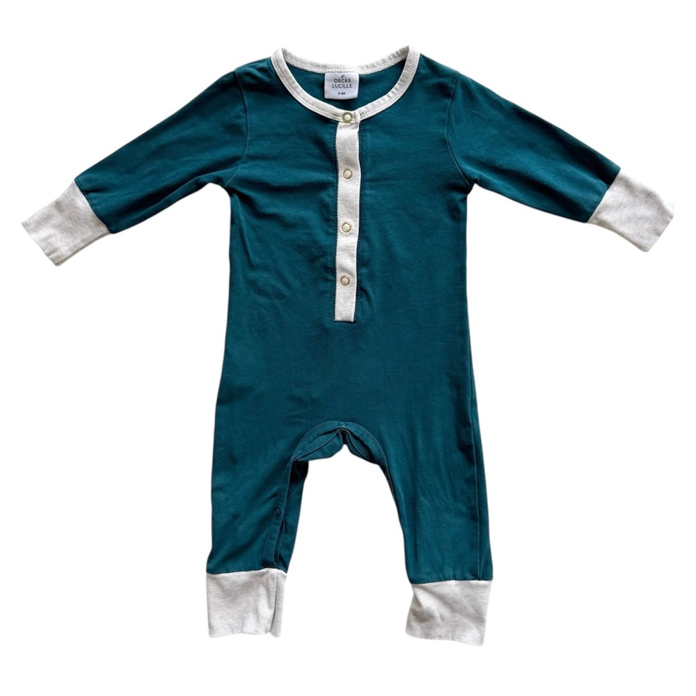 Orcas Lucille Teal Romper 3-6M